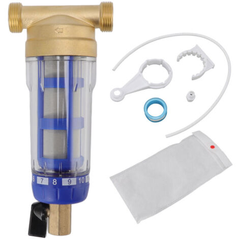 Filtre à eau de sédiment de rotation de toute la maison tête en cuivre raffinée préfiltre de sédiments de rotation (1/5)