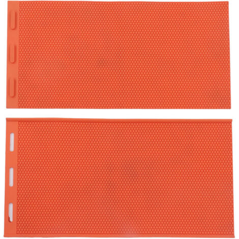 2 pièces 5.4mm cire d'abeille presse feuille moule fondation pliable Silicone cire d'abeille moule pour l'apiculture Orange (1/5)