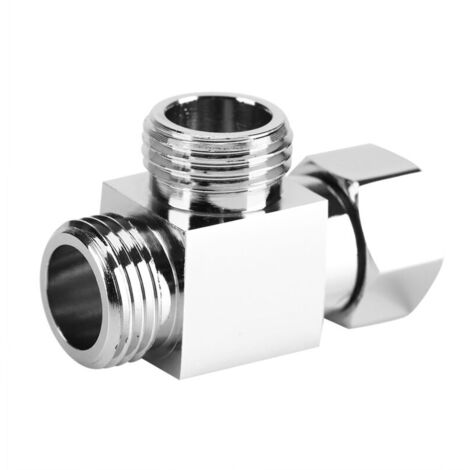 Inverseur 3 voies en laiton chromé G1/2 " adaptateur en forme de T valeur pour bras de douche monté (1/5)