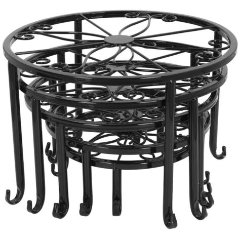 Support de plantes en métal – Lot de 5 – Conception à 3 points – Protection sol avec coussinet – Pour pots intérieurs et extérieurs (1/5)