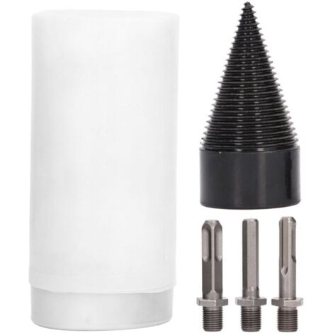 Jeu de bûches de bois de chauffage électrique foret séparateur de bois avec 3 tiges amovibles de 50mm (1/5)