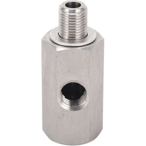 Capteur de pression d'huile M10x1.0 adaptateur en T vers M10 jauge de ligne d'alimentation Turbo en acier inoxydable (1/5)