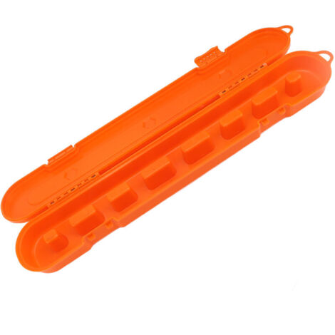 Boîte de rangement de chaîne de tronçonneuse organisateur en plastique de grande capacité mallette de transport de scie électrique Orange (1/5)