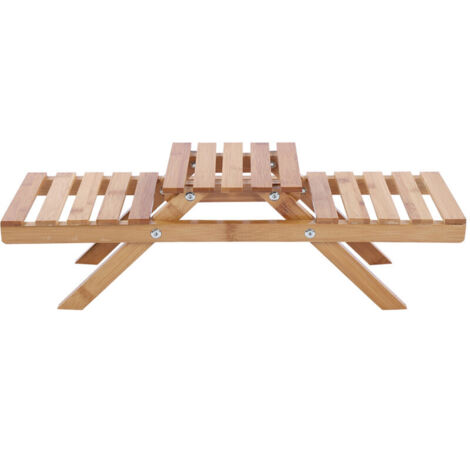 Étagère de rangement en bois pliable à 2 niveaux pour plantes en pot et fleurs support de rangement pour jardin (1/5)