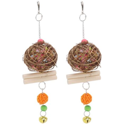 Jeffergarden Broyeur de Cage pour perroquets jouet à mcher pour oiseaux pour recherche de nourriture pour calopsitte Conure gris africain (1/5)