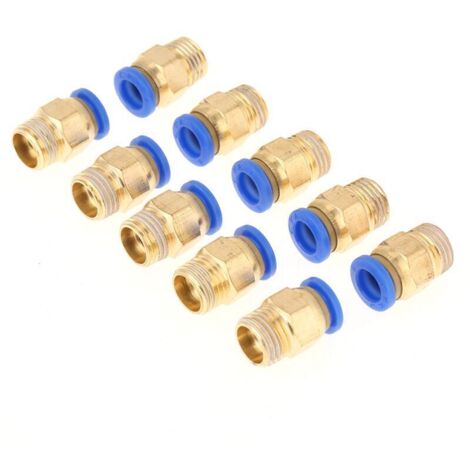 Raccord Pneumatique 8mm, 1/4 BSP Raccords Rapides De Connecteur Pneumatique Droits 10 Pièces Adaptateur De Montage Rapide, Filetage De 8 mm De Diamètre 1/4 BSP Ensemble (1/4)