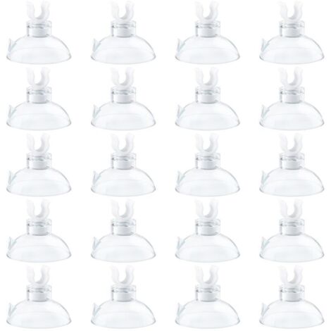 Aquarium Ventouse Pinces pour Tuyau d'air Standard 4-6 mm DI Support de Tuyau d'air Transparent Accessoires pour Pinces d'aération d'aquariums, Paquet de 20 (1/4)