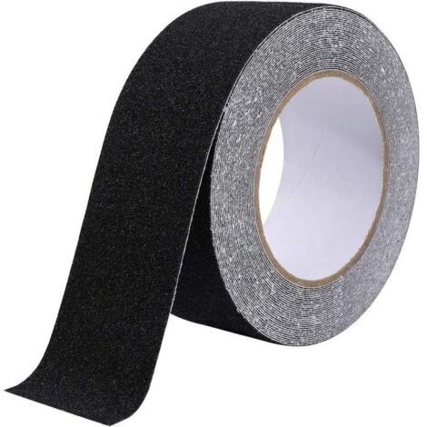Bande Antidérapante Adhésive pour Escaliers, Friction, Abrasif pour Les Sécurité, Escabeau, Intérieur, Extérieur, Haute Traction, 5cm x 10m, Noir (1/4)
