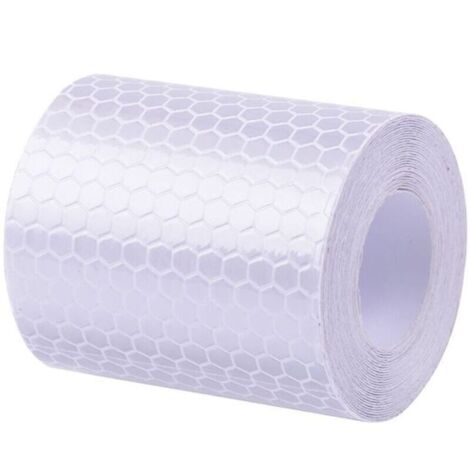 Bande réfléchissante autocollante d'avertissement - Bande réfléchissante autocollante de sécurité - 5 × 300 cm (blanc) (1/4)