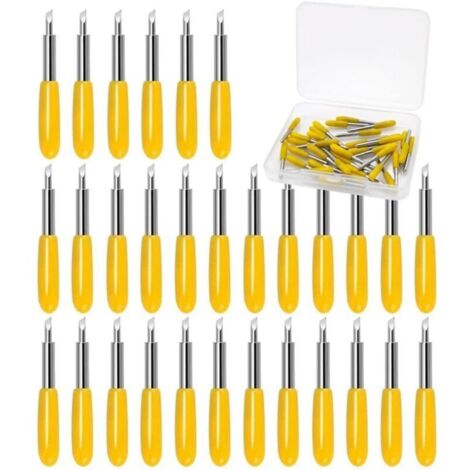 30pcs 30° Lames de Rechange pour Machines de Découpe de Vinyle (Jaune) (1/4)