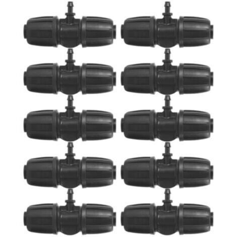 10Pcs Connecteurs d'irrigation 16mm à 4/7, Connecteurs de Tube d'irrigation Goutte à Goutte en Té Barbelé 16PE, 5/8in (16mm) à 4/7 (7mm OD, 4mm ID) Buse d'atomisation, pour Tuyau PE Pelouse (1/5)