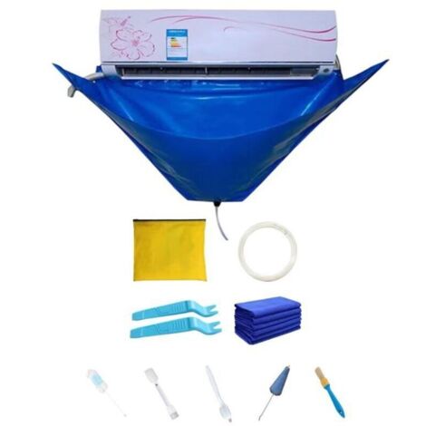 Kit de nettoyage climatiseur split 9 pièces – Sac étanche pour entretien – Matériau durable et réutilisable – Nettoyage sans fuite