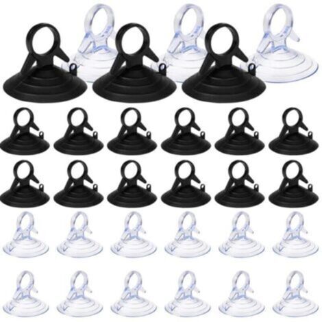 60 Pièces Ventouse pare Soleil, 45mm Ventouse Sans Crochets Ventouse, PVC Ventouses Mini Ventouse Transparente et Noire Ventouse, Ventouse pour Vitre (1/5)