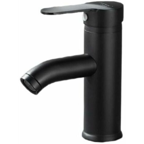 Robinet lave-mains noir mat – Mitigeur eau chaude / eau froide – Laiton coulé anti-corrosion – Design moderne pour espaces contemporains (1/4)