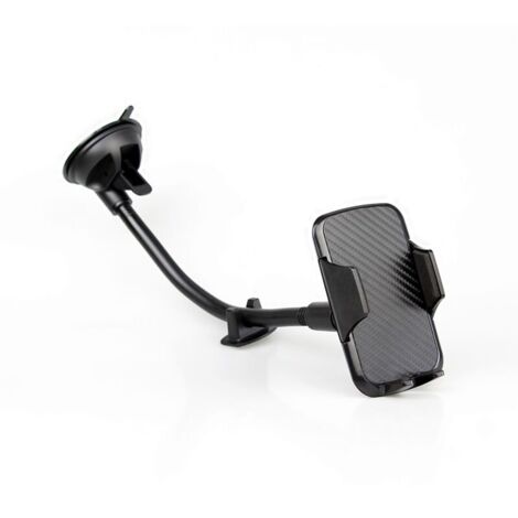 Support Téléphone Voiture Ventouse, 360° Pare-Brise Telefoon Houder Auto, tuyau rallongé de 320 mm,Noir (1/4)