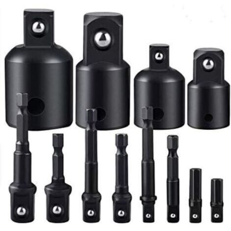 Jeu d'adaptateurs de douilles à percussion, jeu d'adaptateurs de douilles d'extension, jeu de rallonges transforme la perceuse électrique en tournevis à écrou (1/4)