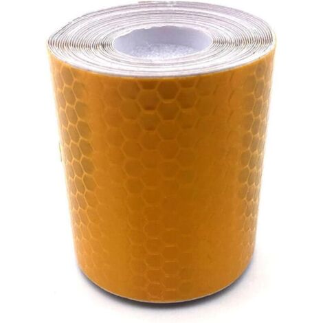 Autocollant Réfléchissant de Sécurité 5 cm X 3 M Rouleau de Ruban Adhésif Réfléchissant Haute Visibilité pour Vélos Moto Voitures Véhicules Camping-Car Camion Remorques Bateau(Orange) (1/5)