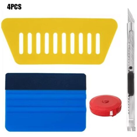 Outil d'application de Papier Peint,Raclette pour Pose Adhesif,avec Squeegee au Silicone,Couteau Universel et des Lames,Mètre Ruban (1/5)