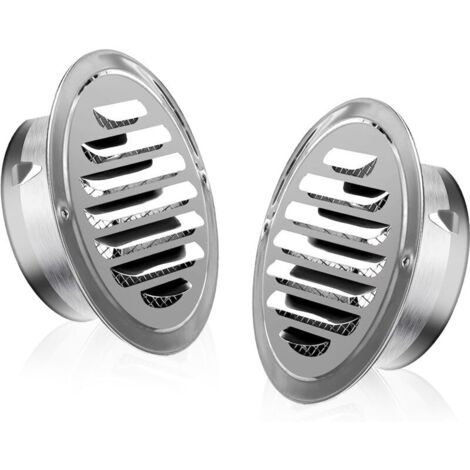 Grille d'aération extérieure ronde en acier inoxydable de 100 mm, 2 pièces, avec moustiquaire pour hotte aspirante de cuisine (1/5)