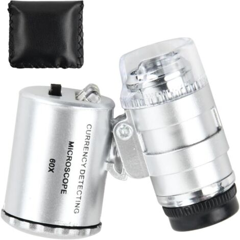 Microscope portable 60X - Loupe numérique avec lumière UV LED, mini microscope de poche pour enfants, bijoux, pièces de monnaie et textiles (1/5)