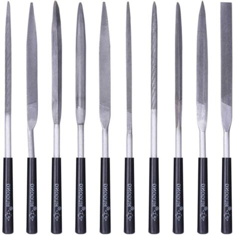 Lot de 10 mini-limes aiguilles pour bois, métal, plastique, petites limes, pour le durcissement des alliages d'acier (1/5)