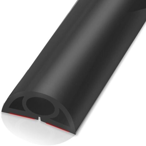 1m Passe Câble Sol Protège-câbles De Sol, 2 Cm De Largeur Cache-câble De Plancher Facile À Installer, Passage Câble Plancher en PVC (Black) (1/5)