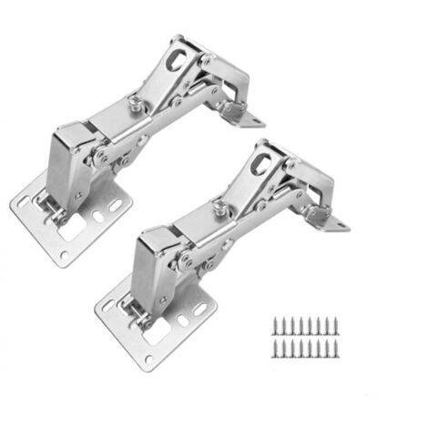 Lot de 2 charnières dissimulées à 170 degrés - Charnières hydrauliques réglables à montage en surface - Pour portes sans cadre avec vis (1/5)