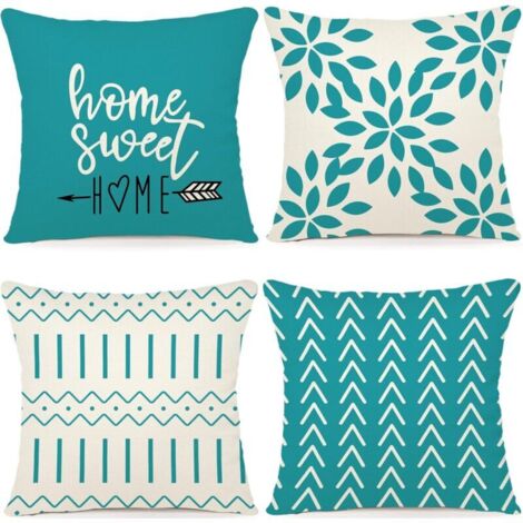 Lot de 4 45x45CM Housse Coussin Décoratif Canapé Taie d'oreiller Decoration Canapé Housses de Coussin en Lin d'extérieur Housse de Coussin Décoration pour Chambre, canapé, Chaise, Lit,Jardin (1/5)
