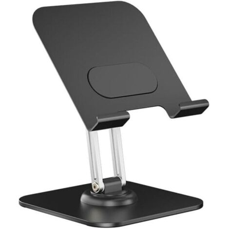 Support de tablette réglable et pliable, accessoire de bureau - Support de bureau universel rotatif à 360°, anti-stress - Aluminium noir (1/5)