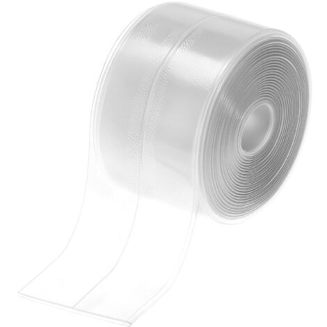 Ruban d'étanchéité transparent pour salle de bain, 38 mm x 3,2 m, adhésif étanche, PVC résistant à la moisissure pour bords de douche et cuisine.
