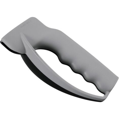 Affûteur de couteaux gris : Affûteur manuel avec manche synthétique durable, adapté à tous types de couteaux. (1/5)