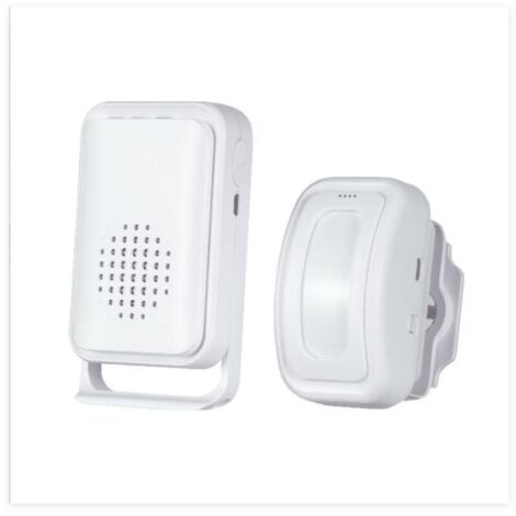Détecteur de mouvement Carillon de porte pour entrée de magasin d'affaires, Passage, Alarme Detecteur de Mouvement, Alarme Detecteur Exterieur sans Fil,Alarme Maison sans Fil, 1 capteur et 1 récepteur (1/5)