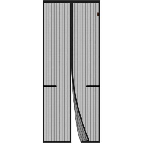 Moustiquaire Noire 90×210CM, Moustiquaires Magnétiques Anti-Moustiques pour Portes, Voilages Épais Anti-Insectes, avec Adhésif, Velcro et Aimants, Fermeture Automatique (1/5)