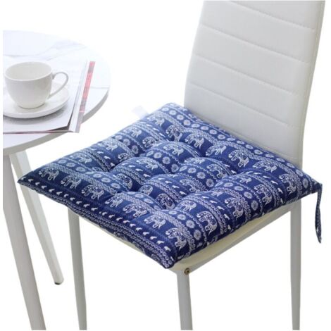 Lot de 2 coussins de chaise de salle à manger, de jardin et de cuisine avec attaches (éléphant) (1/4)