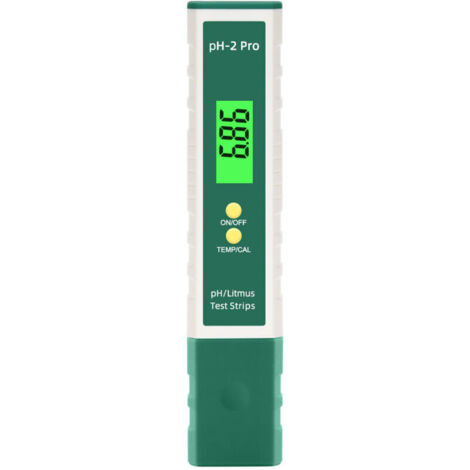 pH-mètre numérique avec fonction de test au papier tournesol/température, testeur de pH multifonctionnel haute précision (0,01) pour piscines, testeur de qualité de l'eau avec fonction ATC (1/5)