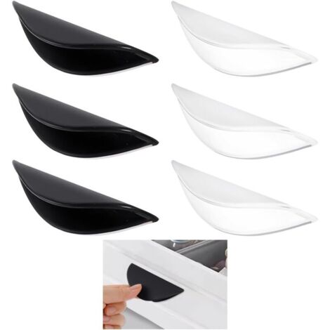 Lot de 6 poignées semi-circulaires autocollantes pour portes de balcon et de terrasse à coller sur les portes de terrasse (1/5)