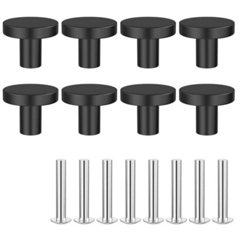 8 poignées de meubles noires, poignées de tiroir 25x20mm, poignées de porte de cuisine avec vis, poignées de porte d'armoire, poignées de meubles noires, poignées d'armoire rondes, poignées d'armoire (1/5)