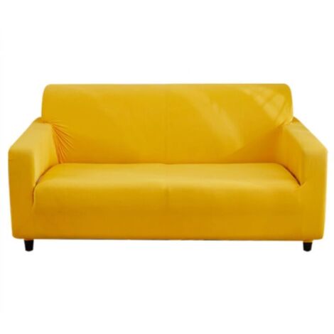 Jaune - Housse de canapé 2 places 150-185 cm, extensible, élégamment douce, universelle, antidérapante, lavable (1/5)
