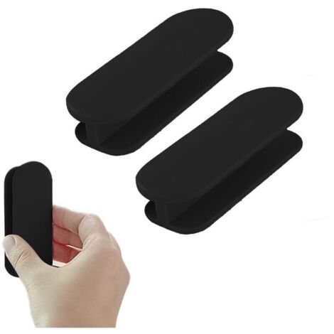 Poignée de Meuble Autocollante, Poignée De Porte Extérieure, 2 Pièces Poignet De Porte Autocollante, Poignet Ventouse Baie Vitrée, Poignées De Porte, Poignet De Porte Exterieur, Noir (1/4)