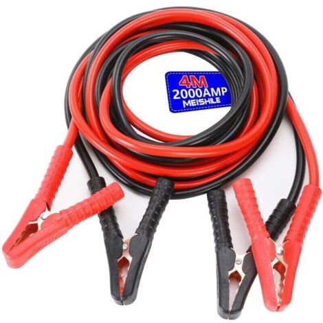 4M Cable De Demarrage Voiture, 2000A Câbles De Démarrage, Cable Batterie Voiture, Cable Demarrage Voiture, Pince Batterie Voiture, Pince Voiture Batterie pour Moteurs Essence Et Diesel (1/4)