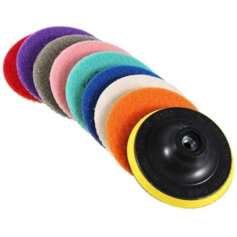 Polir Le Granit, Disque de Polissage Diamant, Disque Poncage Carrelage, Tampons de Polissage Diamantés, Tampons de Meulage En Béton Polisseur Humide Avec Disque Collant, Scratch a Polir Le Gra (1/4)