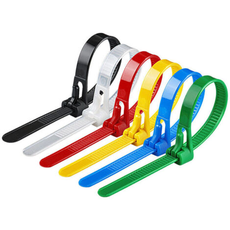 Collier de Serrage Plastique Réutilisables 4x150mm , Attache Câble Colorées, Serre Câbles Nylon, Colliers Serre-Cable Résistant aux UV - Lot de 360 Pièces (1/5)