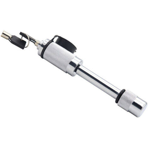 Verrou d'attelage de remorque – Très résistant 18 cm – Broche récepteur de Verrouillage d'attelage avec 2 clés, Chrome (1/4)