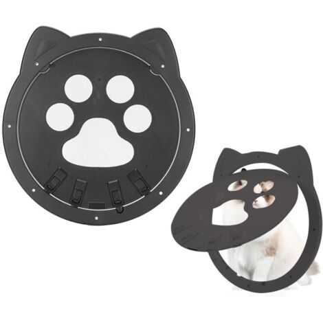 Chatiere pour Chat Moustiquaire Chatière Petite Taille,Chatière Petite Taille 22CM Chatière Porte de Balcon Noir (1/5)
