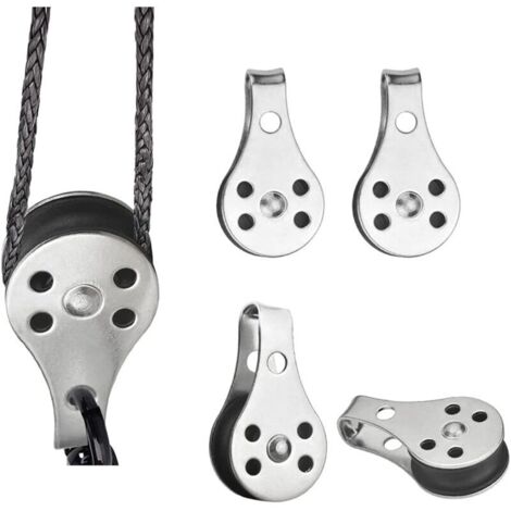 Poulie de levage en acier inoxydable, poulie simple, pour grands kayaks, canoës, usines, bâtiments, etc., paquet de 4. (1/5)