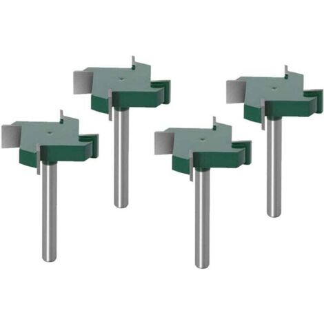 4 Pièces 6mm Tige Spoilboard Fraises de Surface de Fraisage Jeu d'embouts 4 Plaques D'aile Fraises Aplatissantes Fraises en Carbure de Tungstène Pour le Travail du Bois (1/4)