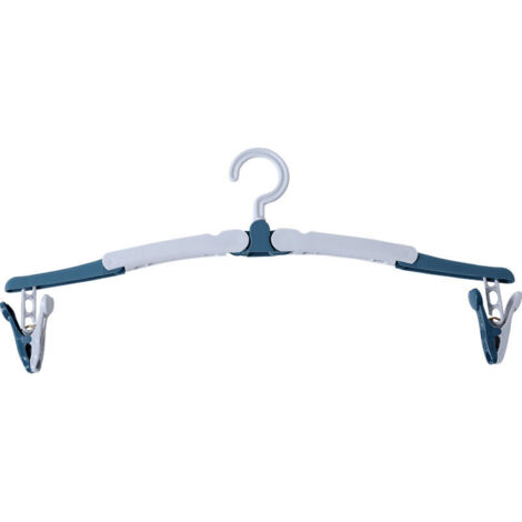 Cintres portables en plastique, lot de 6 cintres de voyage pliables, antidérapants et peu encombrants, rotatifs à 360° (rouge et bleu) (1/5)