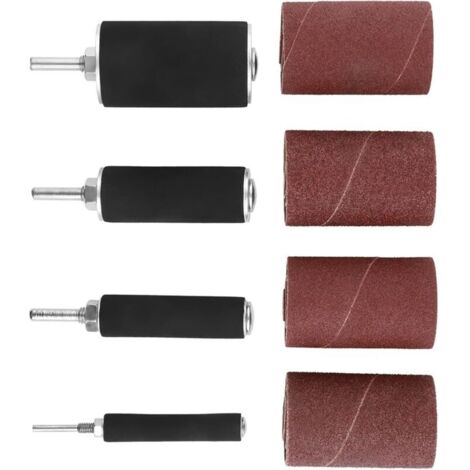 Lot de 20 Ponceuses à Tambour avec étui Comprenant 4 Tambours en Caoutchouc et 16 Manchons de Bande de Ponçage pour Perceuse à Colonne (1/5)