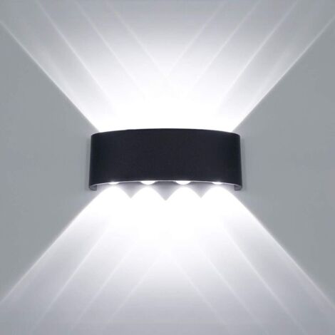 Moderne Lampe Murale LED Applique Murale Up Down Imperméable Aluminium Lèche-murs LED Intérieur Extérieur pour Salle de Bains,8W Blanc (1/5)