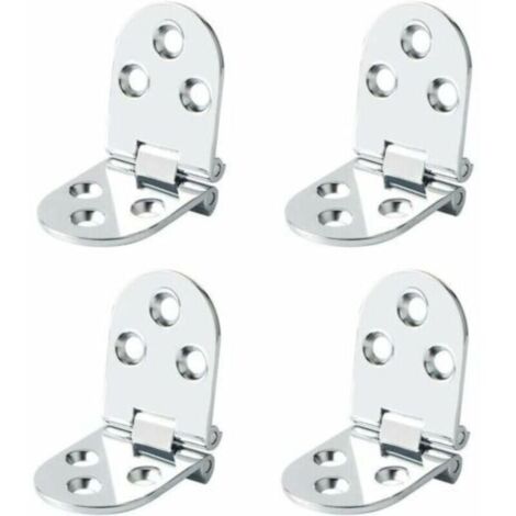 Charnières de Table Pliantes Connecteur Rabattable Montage de Meubles en Inox Pliant de 180 Degrés, 2.5 mm d’épaisseur, Finition de Chrome en Acier Inoxydable, 4 Pcs (1/4)